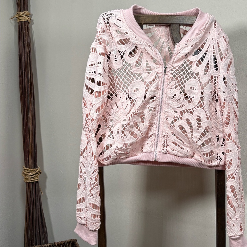 Adorable Pink Crochet Jacket - LAST CHANCE!